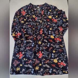 Pintuck Floral Dress